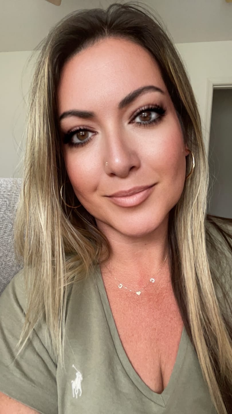 Customer photo review of 14K Solid Gold Letter Necklace
