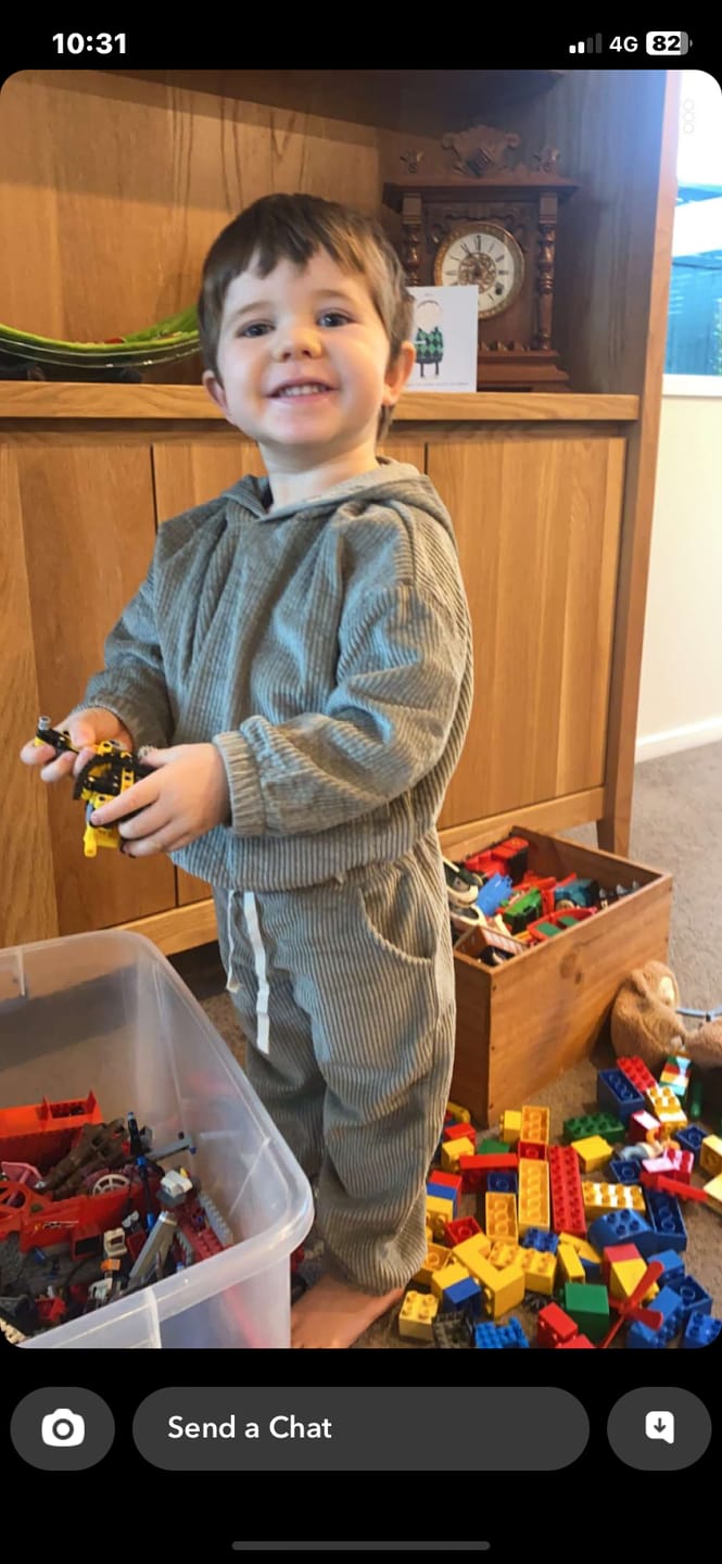 Customer photo review of Organic "Taree" Tracksuit - Sage (Ages 3-9)