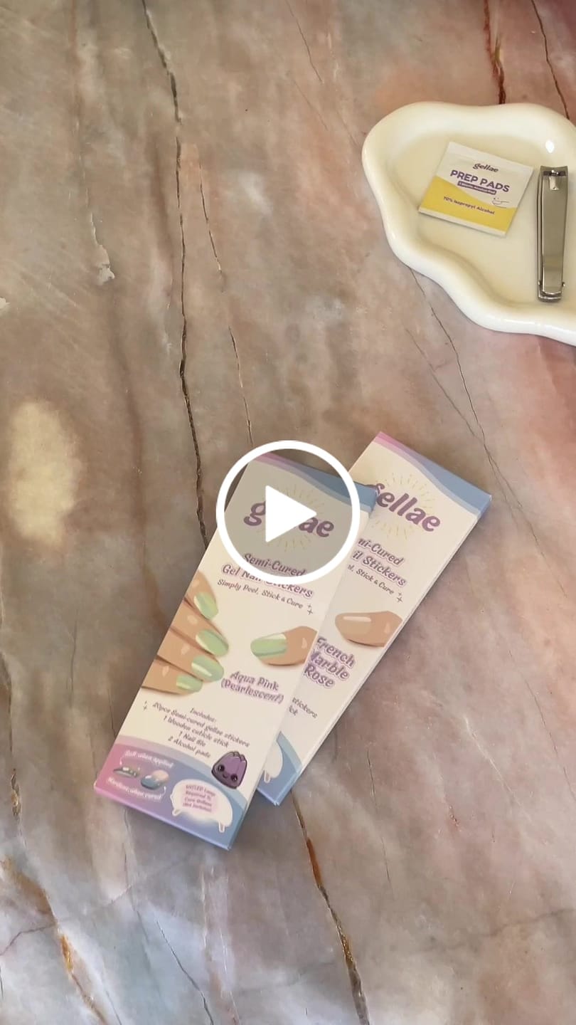 Customer video review of Aqua Pink (Pearlescent) DIY Semicured Gel Nail Sticker Kit