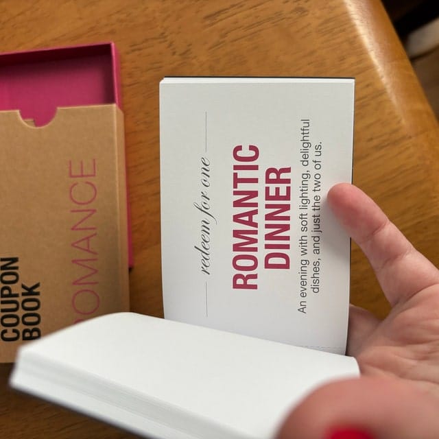 Customer photo review of Romance Coupon Book