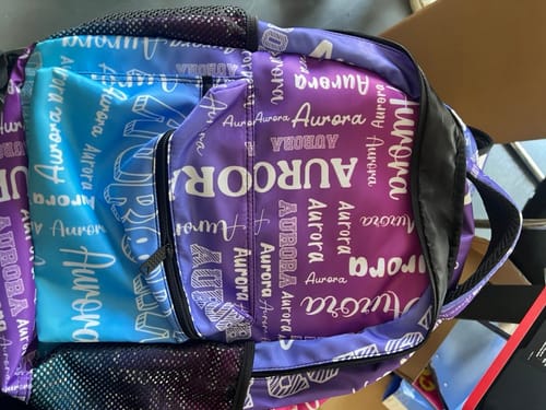 Customer photo review of Personalized Custom Name Backpack - Gifts For Family