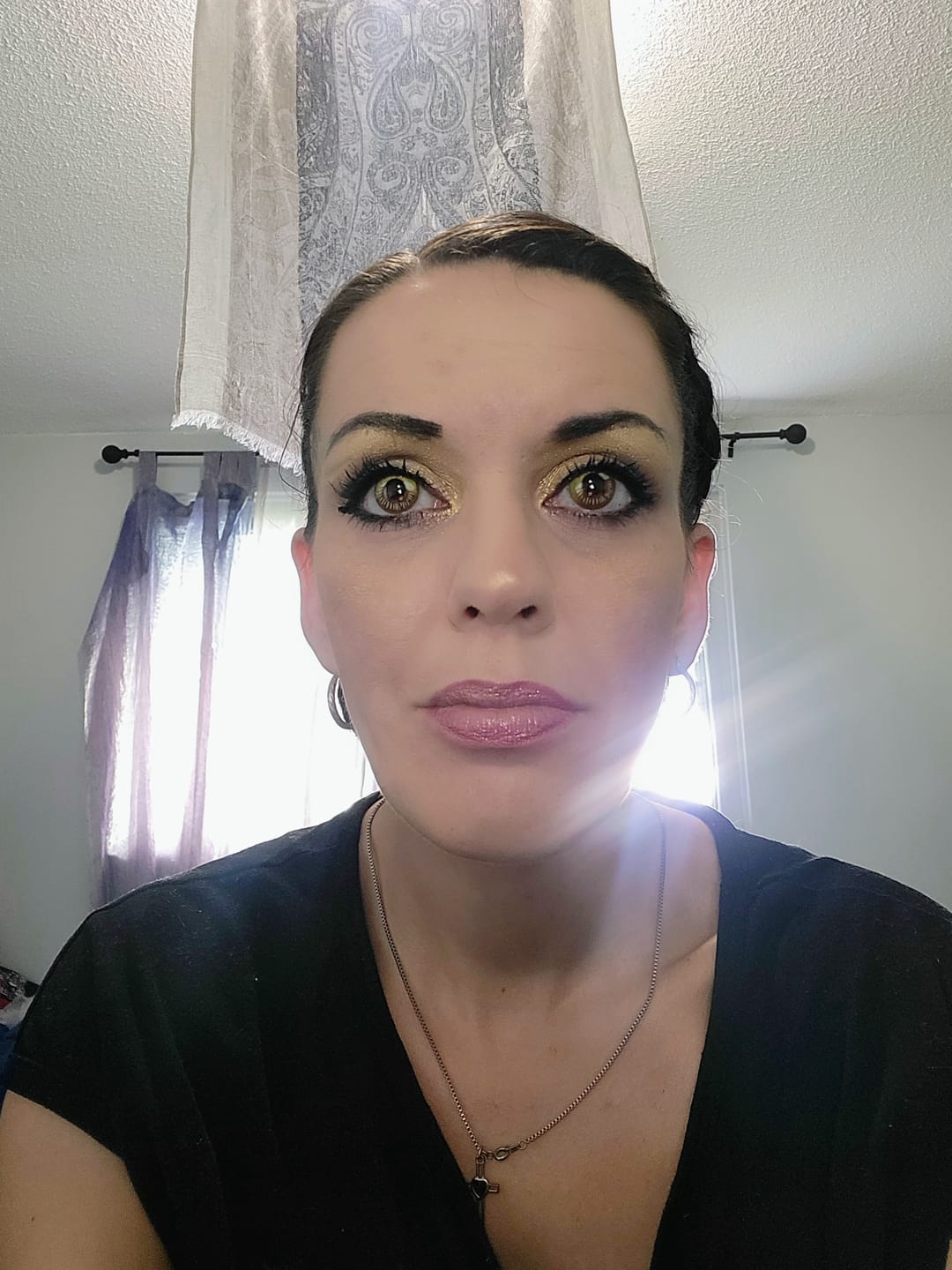 Customer photo review of Cosplay Anime Yellow Prescription Coloured Contact Lenses