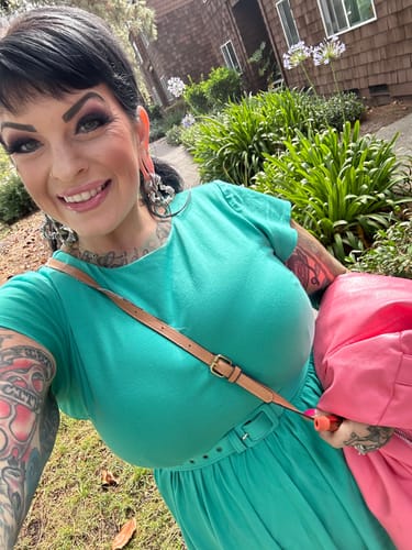 Customer photo review of Avon Swing Dress in Aquamarine - Vixen by Micheline Pitt