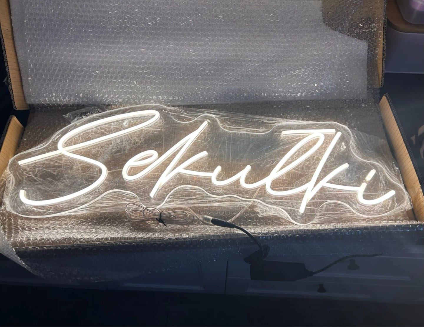 Customer photo review of Custom Neon Sign