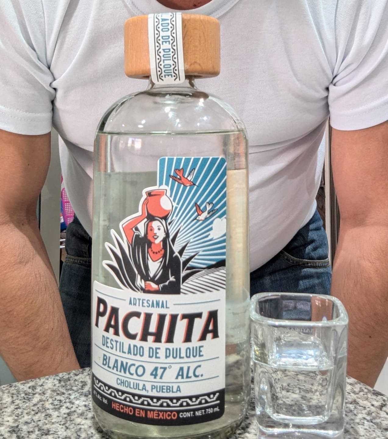 Customer photo review of Destilado de Pulque Blanco 47º Alc 750 mL
