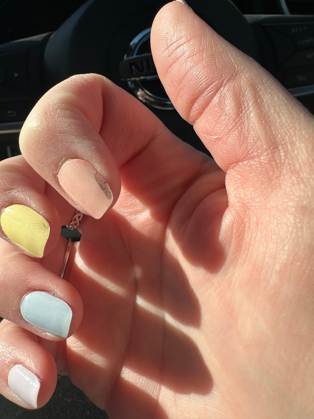 Customer photo review of Pastel Rainbow DIY Semicured Gel Nail Sticker Kit
