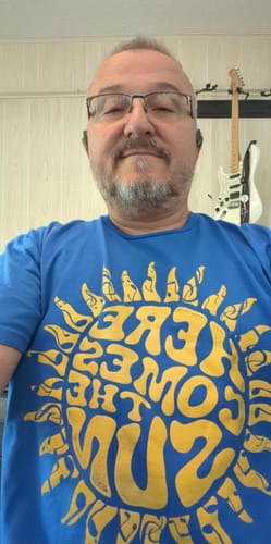 Customer photo review of Here Comes The Sun T-Shirt