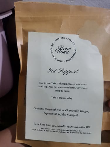 Customer photo review of Gut Support Tea Blend