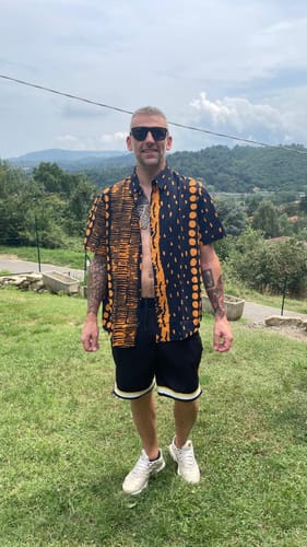 Customer photo review of Chemise imprimée à manches courtes pour hommes