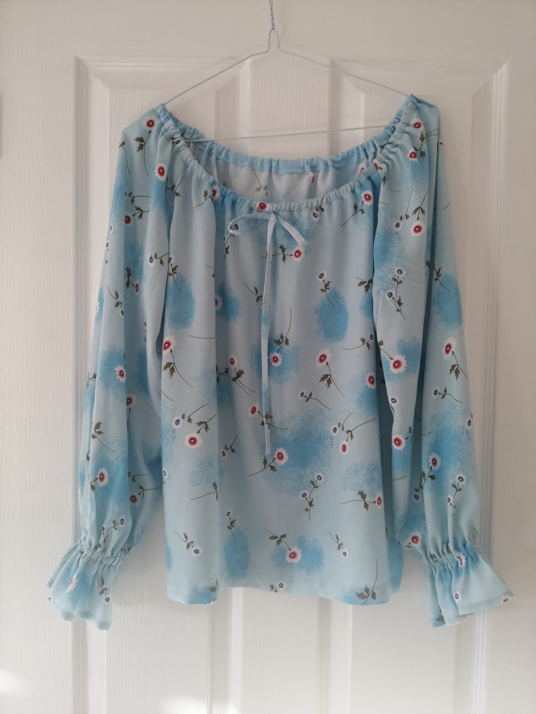 Customer photo review of Airbrushed Flowers Viscose Challis Fabric