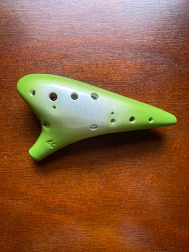 Customer photo review of Gradient Ice Crack 12 Hole Alto C Flute Ceramic Ocarina