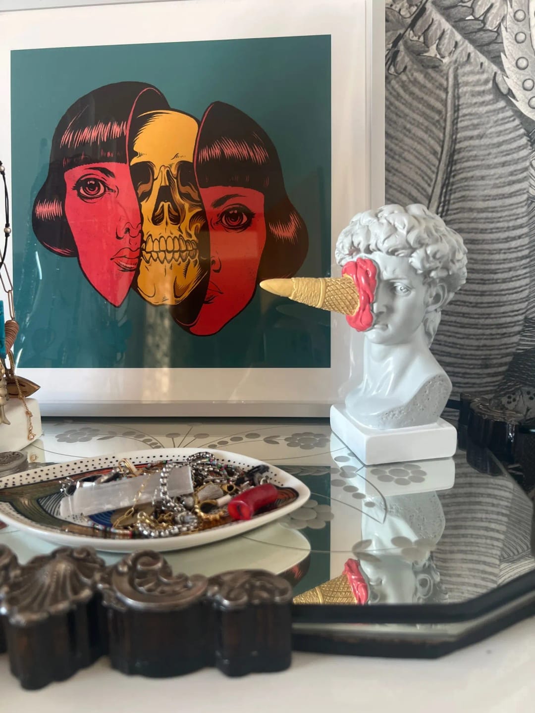 Customer photo review of In Your Face Resin Statue