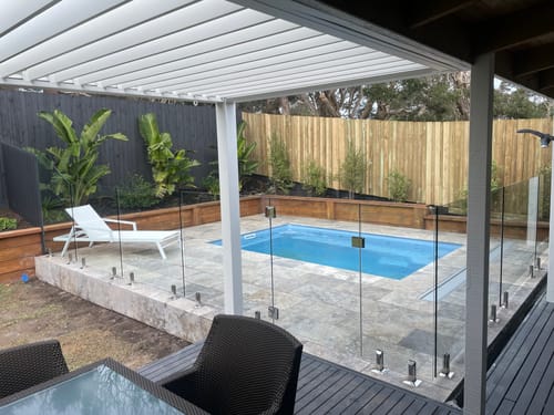 Customer photo review of Baltic Manual Wall Mounted  Louvre Roof Aluminium Pergola