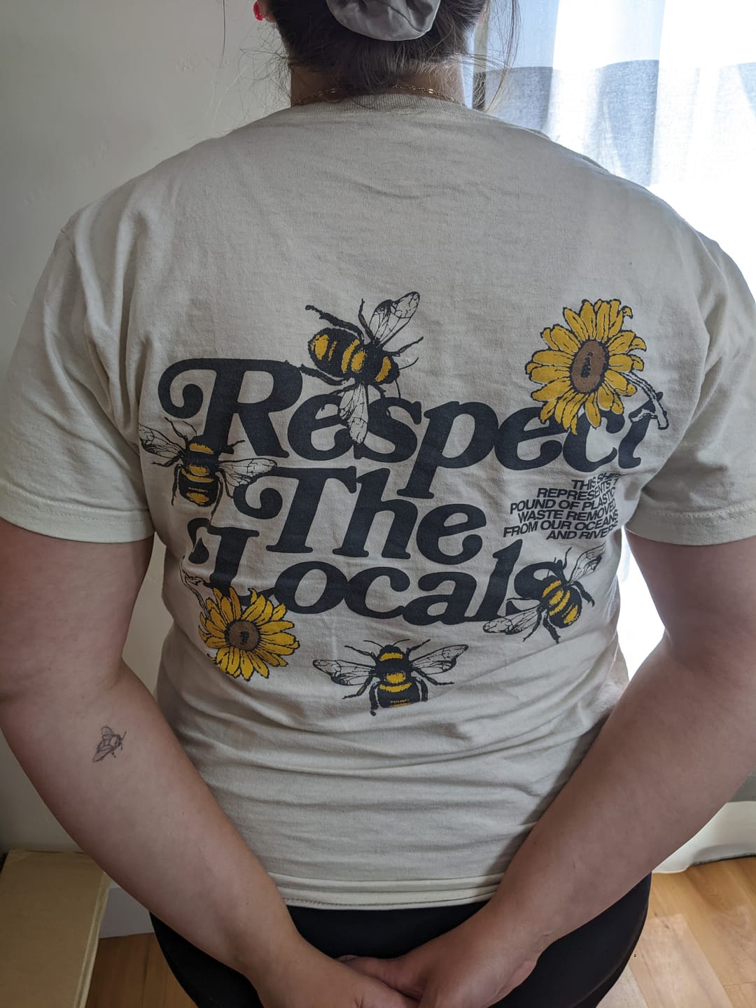 Customer photo review of Respect Your Local Bees Graphic Tee