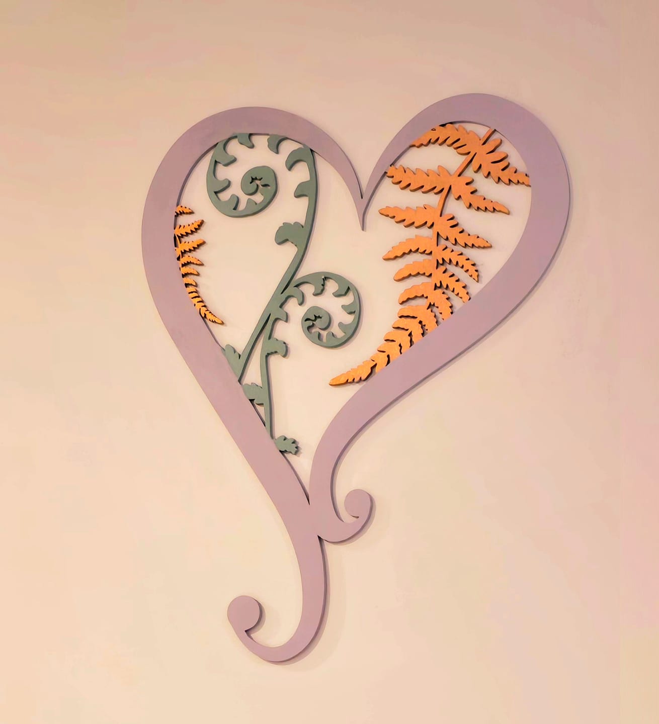 Customer photo review of Fern & Koru Heart Wall Art