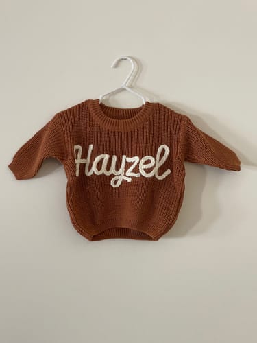 Customer photo review of Hand Knitted Personalized Sweater