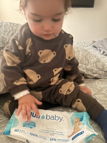 Customer photo review of Caja de 6 Bolsas de 60 Toallitas Húmedas Aqua Baby