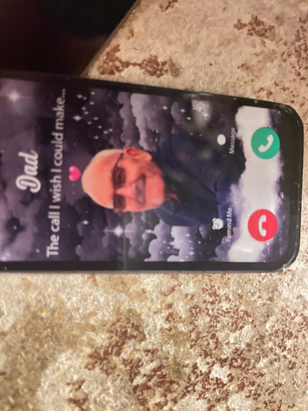Customer photo review of The Call I Wish Memorial Sympathy Gift - Photo Inserted Different On 2 Sides Personalized Keychain
