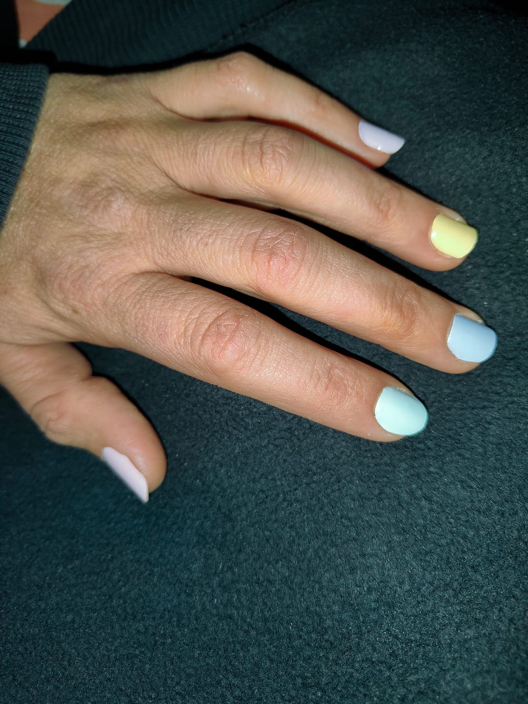 Customer photo review of Pastel Rainbow DIY Semicured Gel Nail Sticker Kit