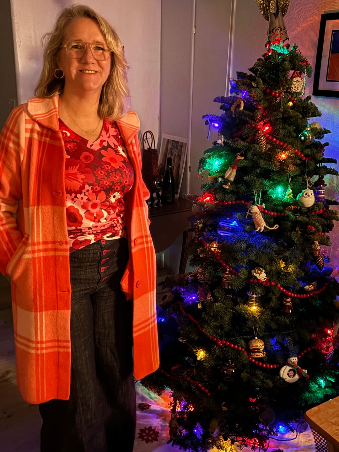 Customer photo review of NATALIE coat Strawberry Pink Plaid