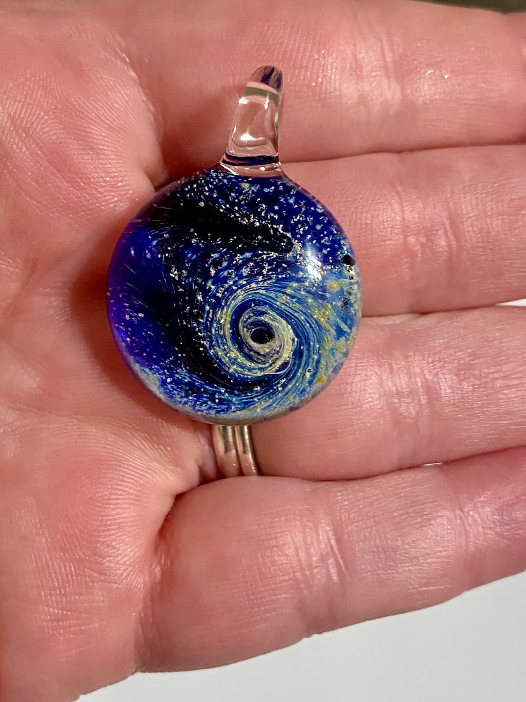 Customer photo review of Nightswirl Cremation Pendant