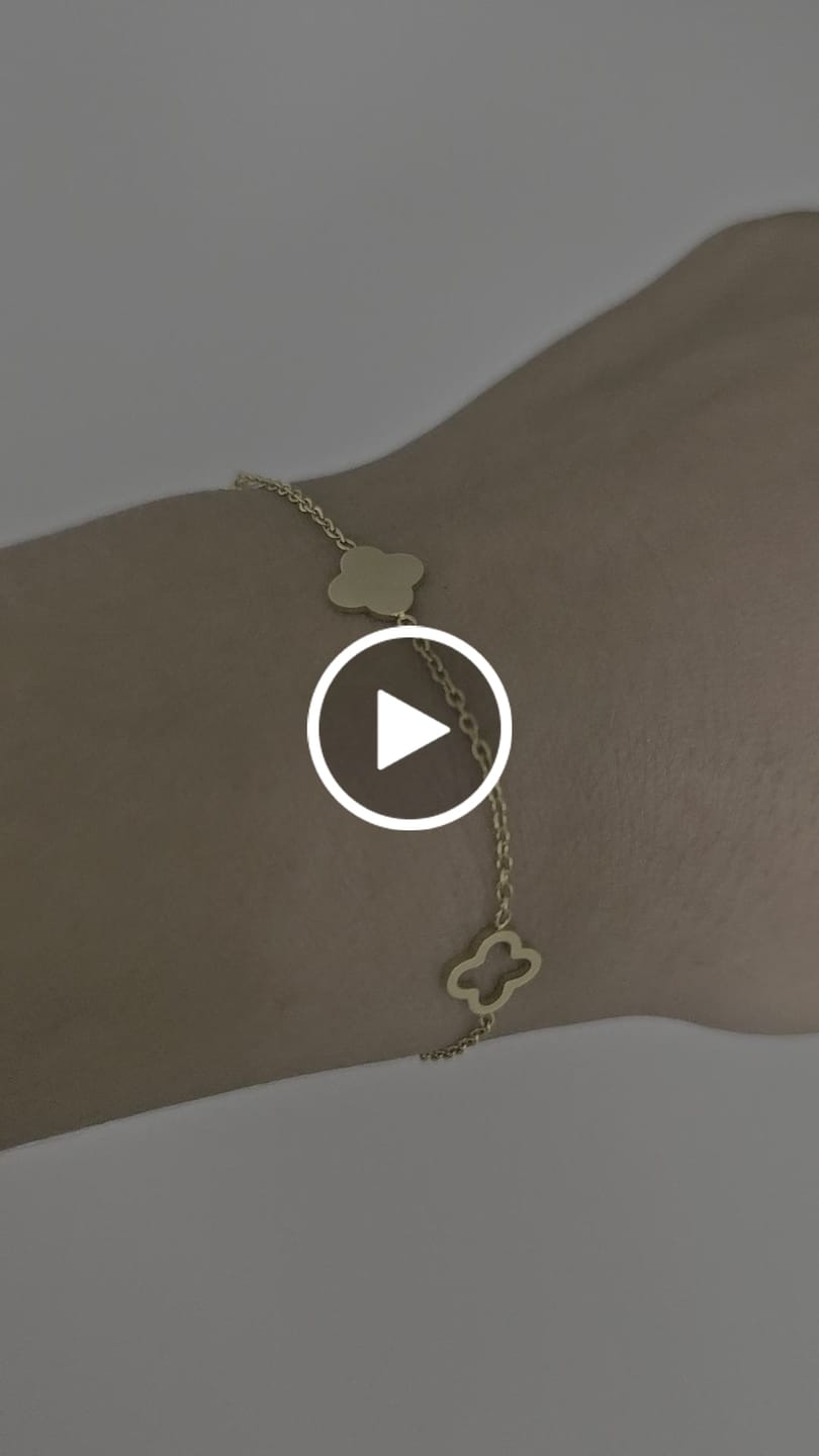 Customer video review of Clover Armband | 18K vergoldet