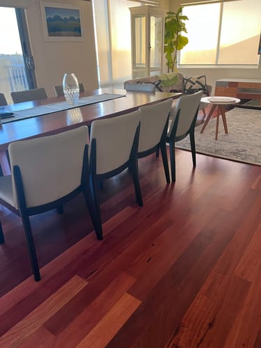 Customer photo review of Declan Leather Dining Chair in Black/Pewter