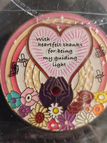 Customer photo review of Sobriety Mint Genuine Leather 34mm AA Medallion Keychain Holder - Recovery Chip/Coin/Token Holder - Dark Brown