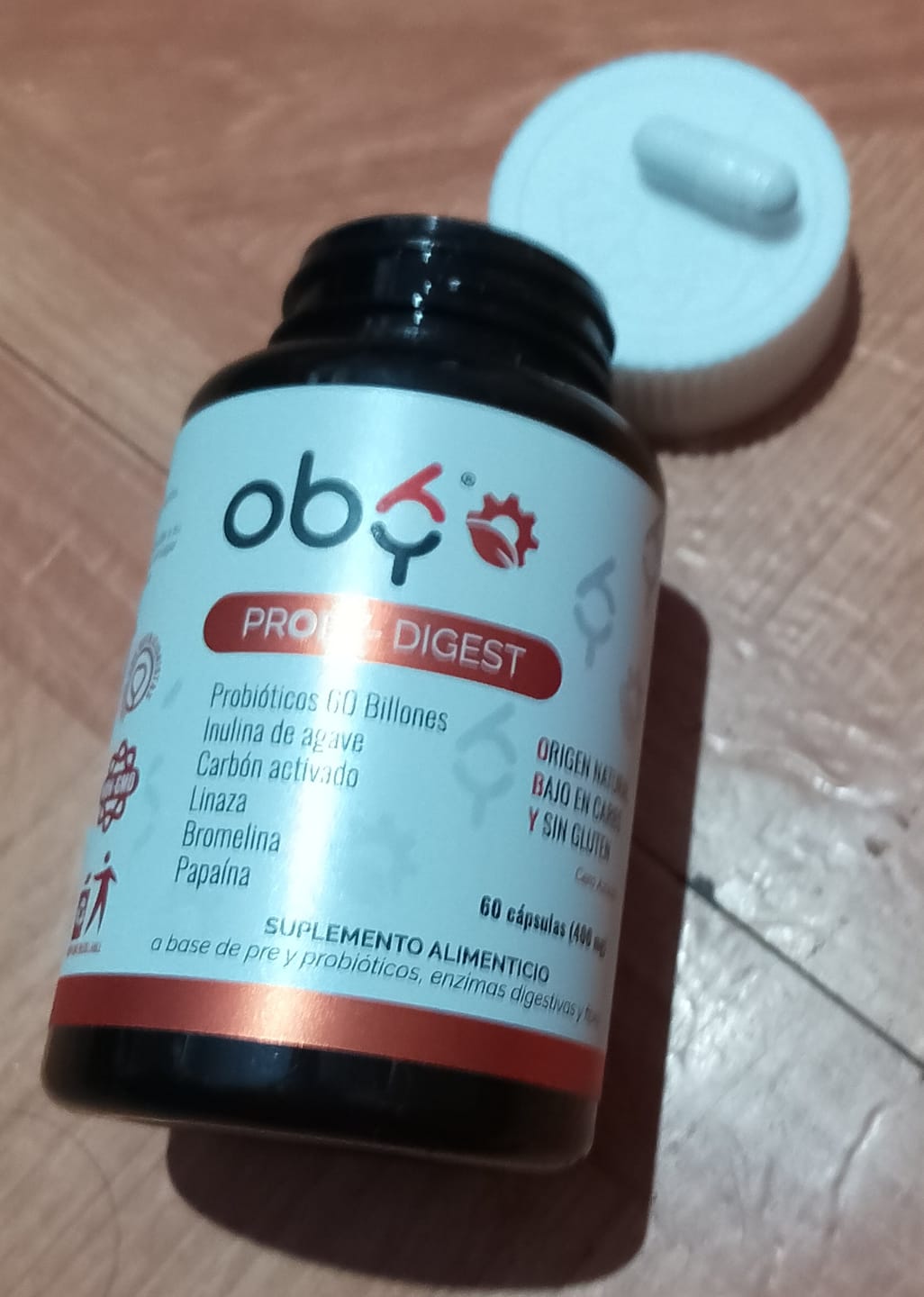 Customer photo review of Proby Digest | 60 billones Probioticos y Prebioticos inulina Agave, Enzimas, Fibra, Carbon Activado