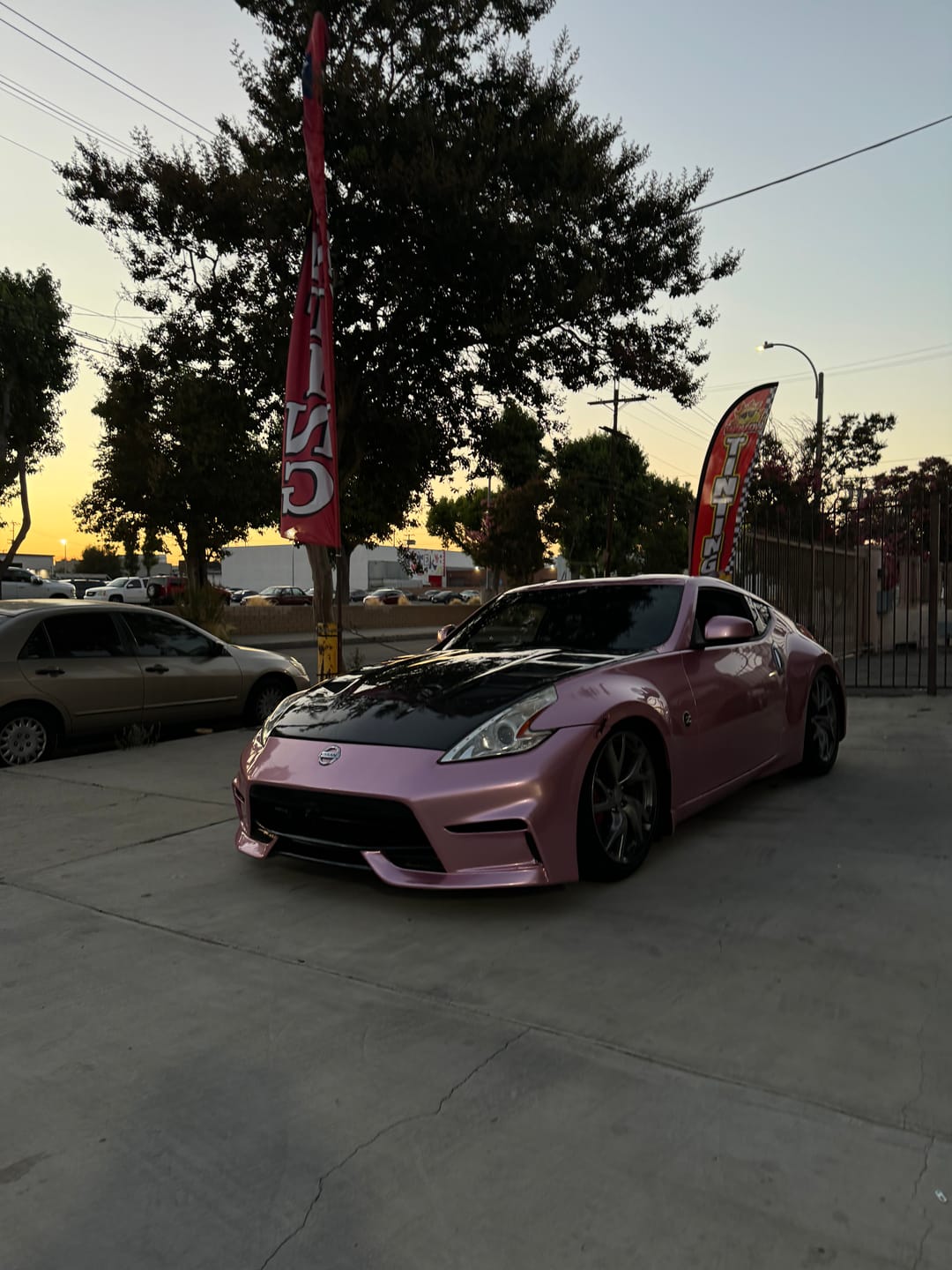 Customer photo review of Glossy Metallic Passion Pink Vinyl Wrap