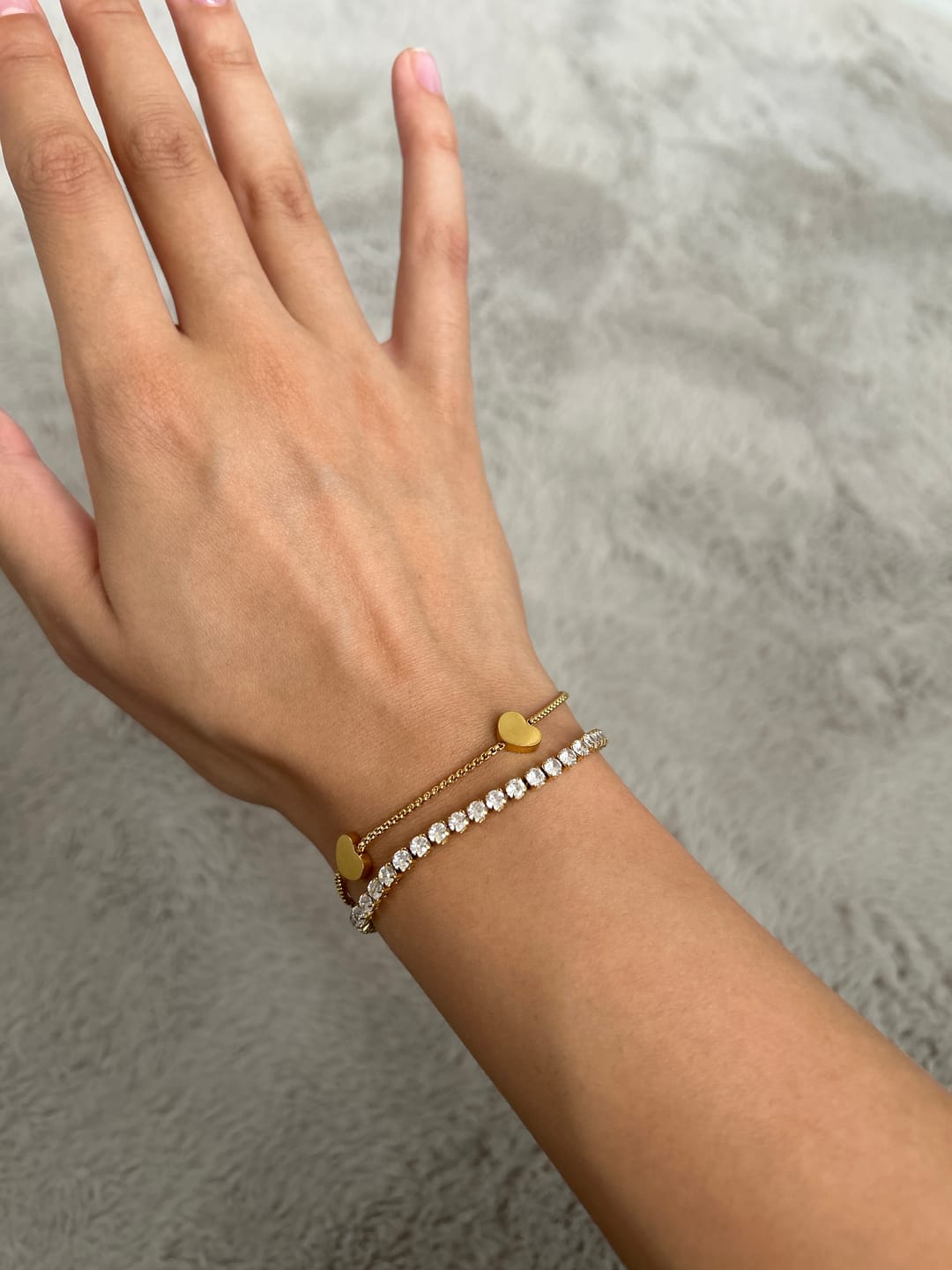 Customer photo review of Lovely Tennis Armband | 18K vergoldet