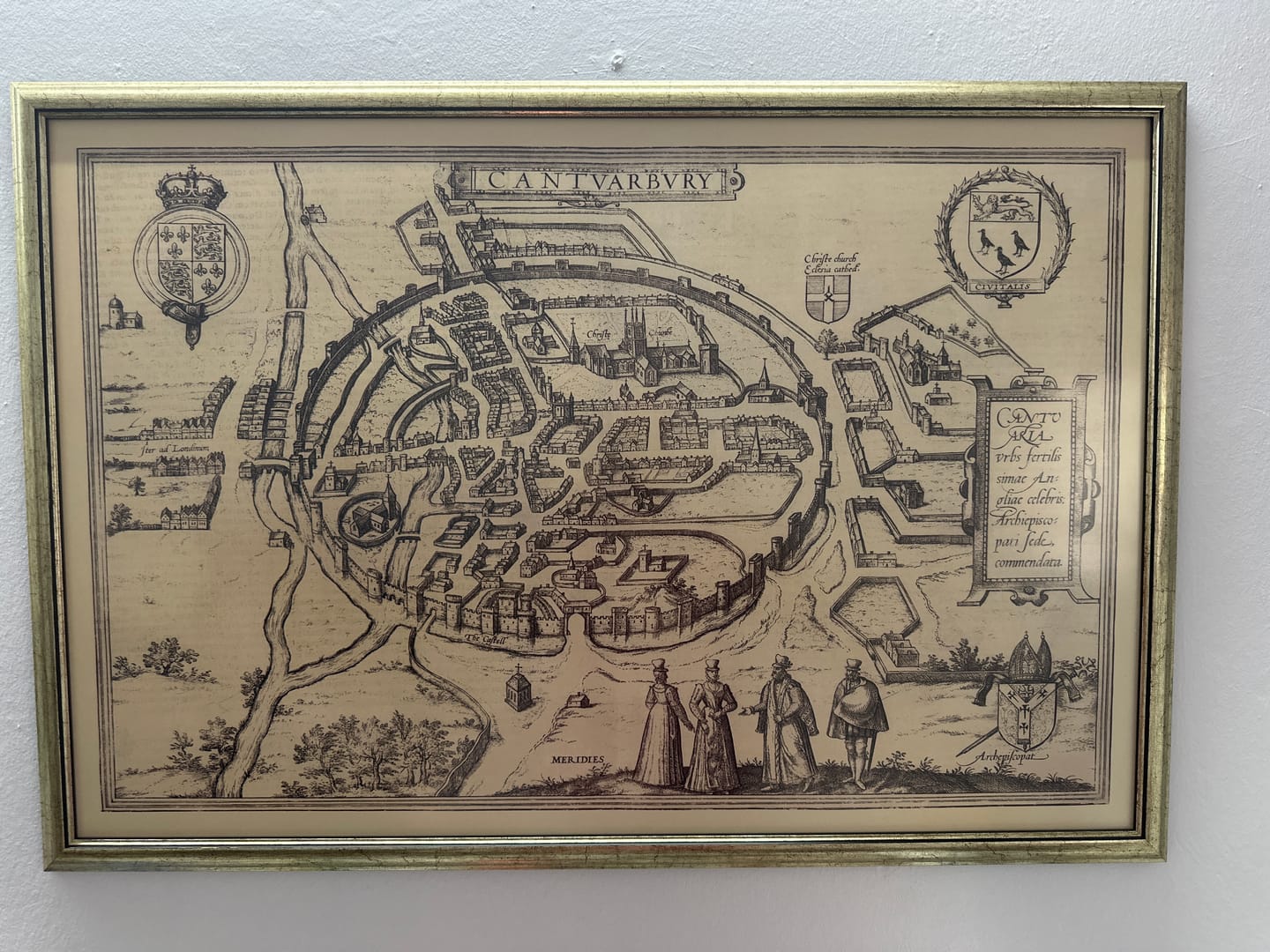 Customer photo review of Old Map of Canterbury 1588 by Georg Braun - Castle, Cathedral, Church, City Walls