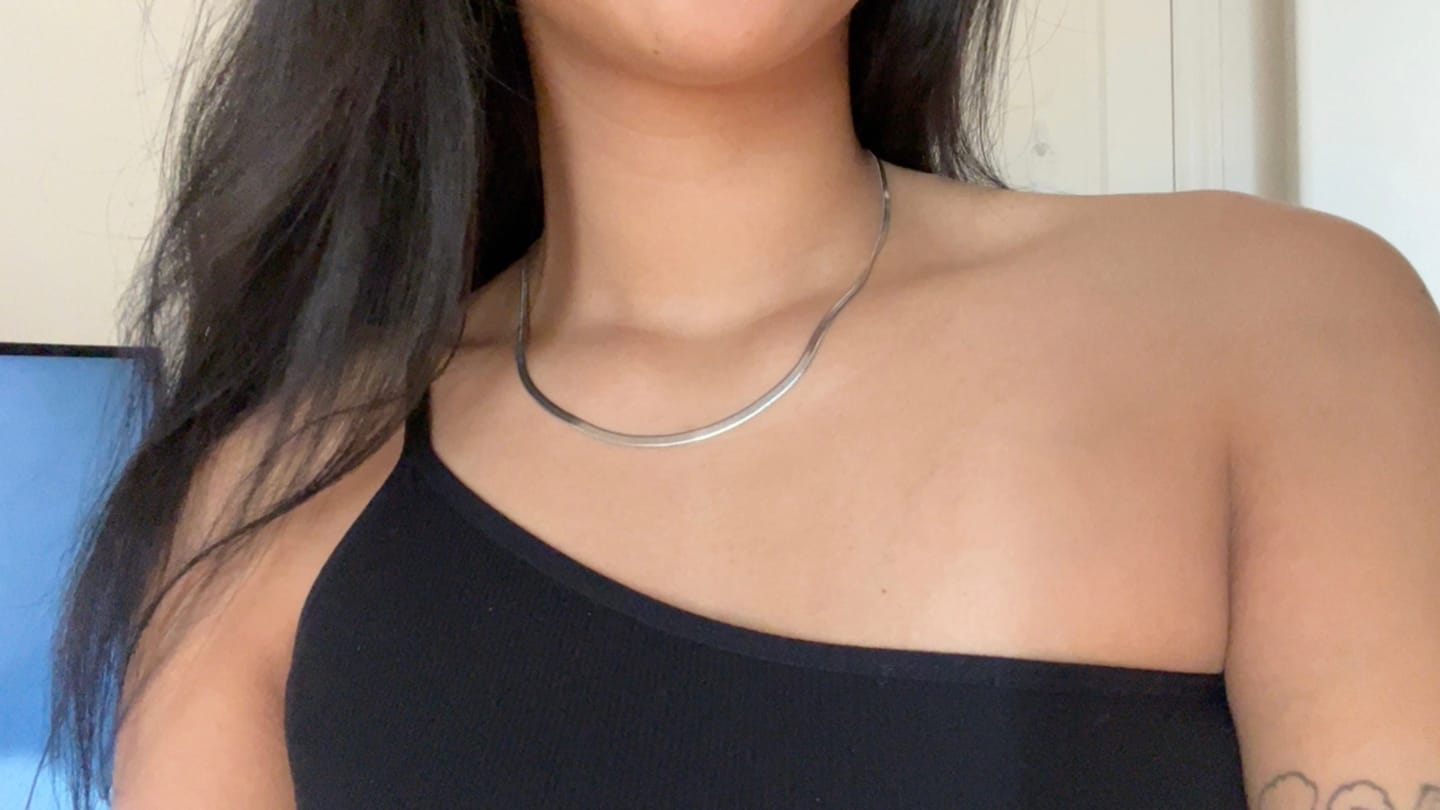 Customer photo review of Herringbone Necklace