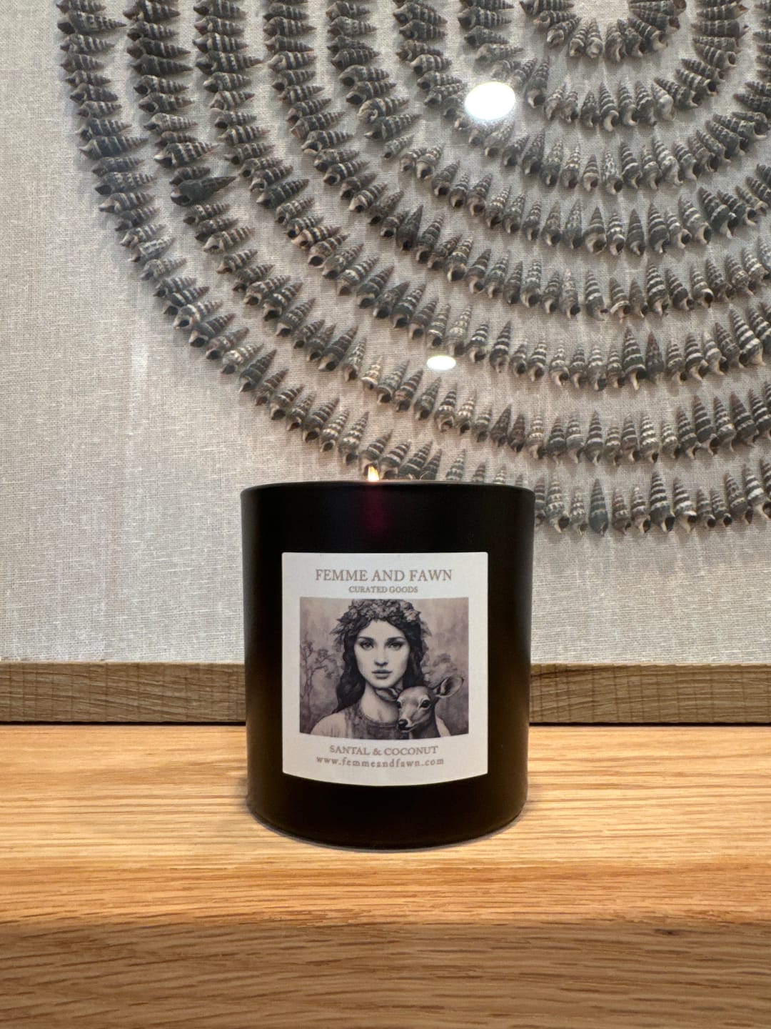 Customer photo review of Santal & Coconut non-toxic candle by Femme & Fawn
