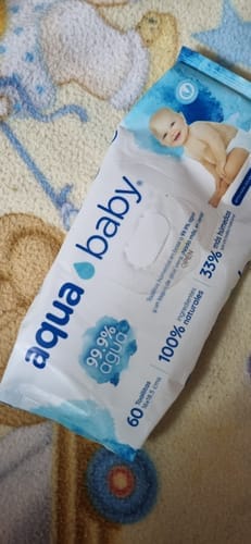 Customer photo review of Caja de 6 Bolsas de 60 Toallitas Húmedas Aqua Baby