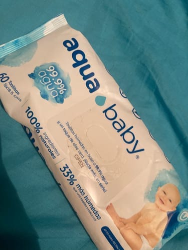 Customer photo review of Caja de 6 Bolsas de 60 Toallitas Húmedas Aqua Baby