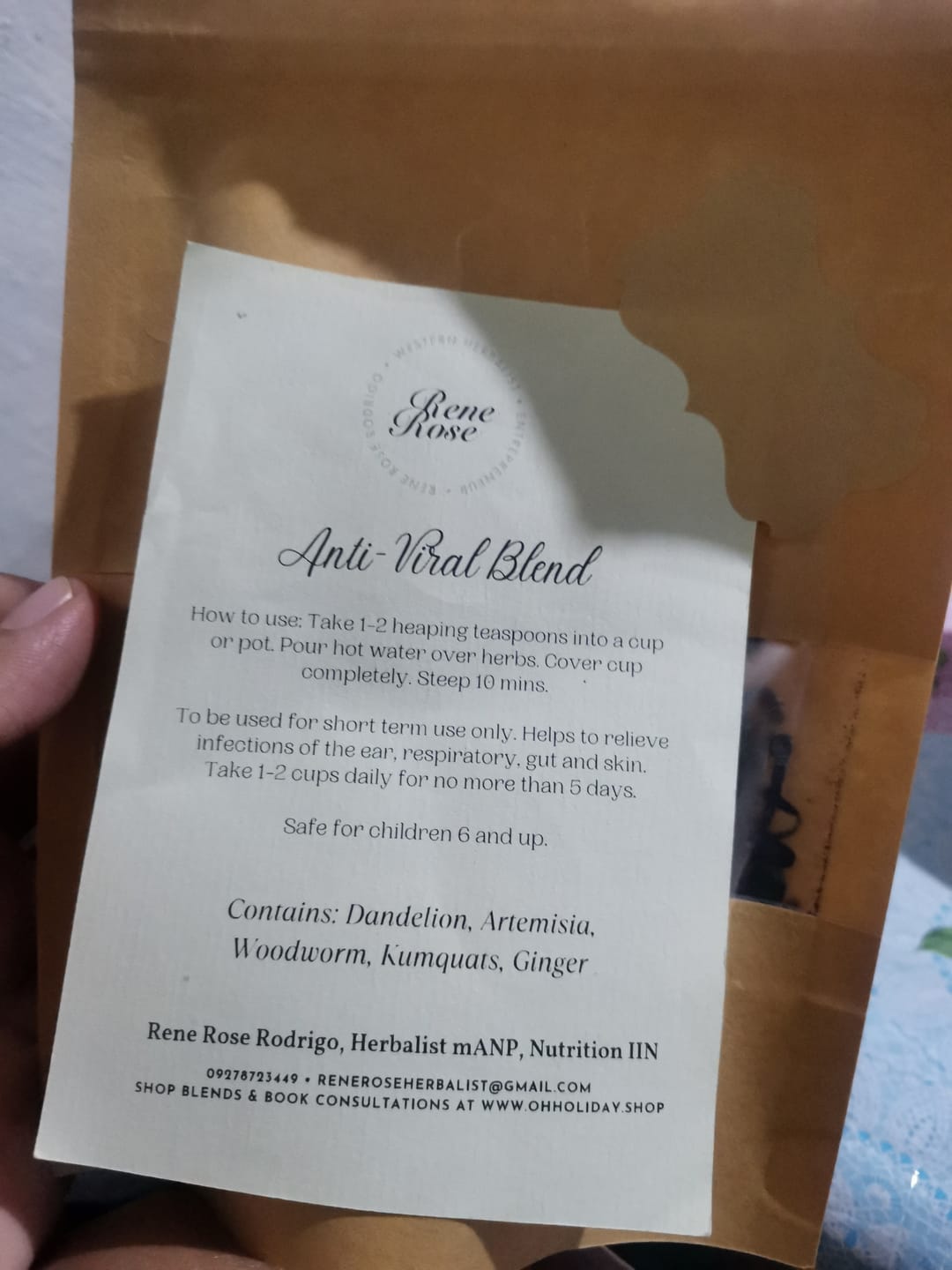 Customer photo review of Anti-Viral Tea Blend