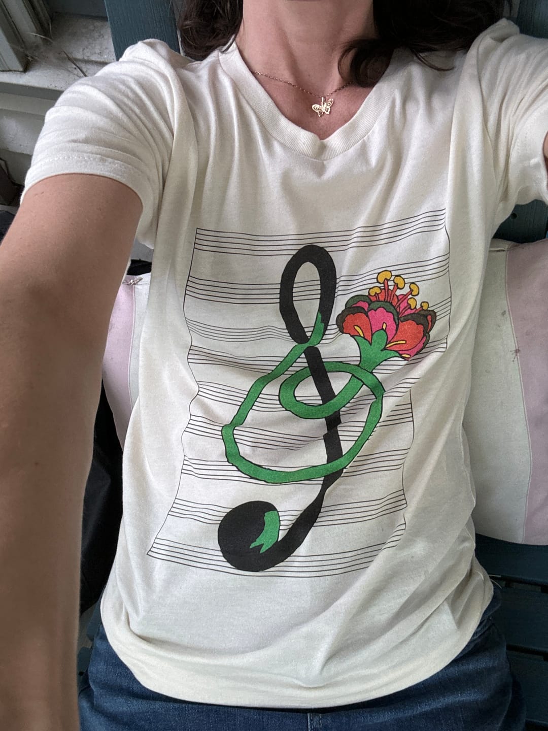 Customer photo review of Treble Clef Flower T-Shirt