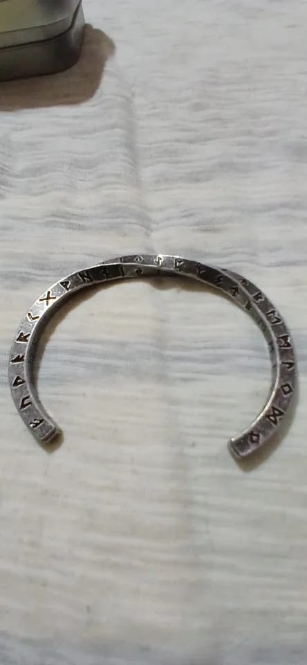Customer photo review of Viking Runes Norse Cuff Bracelet