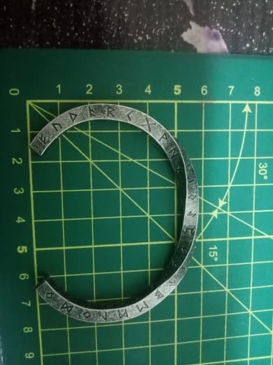 Customer photo review of Viking Runes Norse Cuff Bracelet