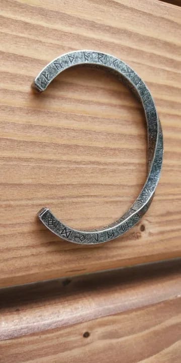 Customer photo review of Viking Runes Norse Cuff Bracelet