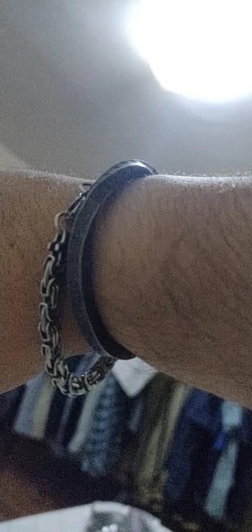 Customer photo review of Viking Runes Norse Cuff Bracelet