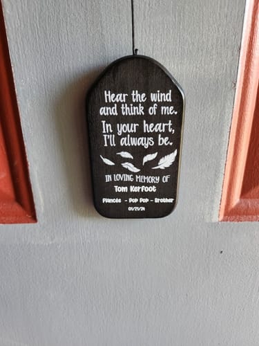 Customer photo review of In The Loving Memory Personalized Wind Chimes Gifts