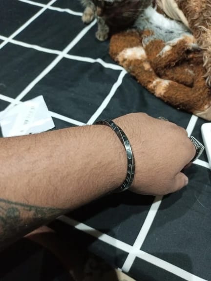 Customer photo review of Viking Runes Norse Cuff Bracelet