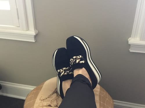 Customer photo review of Softwaves CADIE Black Slip-on Platform Sneaker