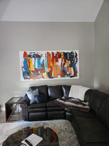 Customer photo review of Colorful White Abstract Art #ABAP19
