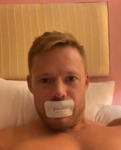 Customer photo review of JAWLINER® Anti Snoring Mouth Tape