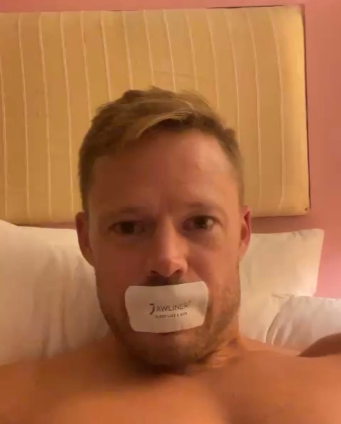 Customer photo review of JAWLINER® Anti Snoring Mouth Tape