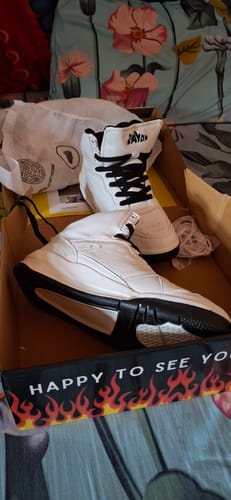 Customer photo review of VORTEX White black Men's High Top sneaker