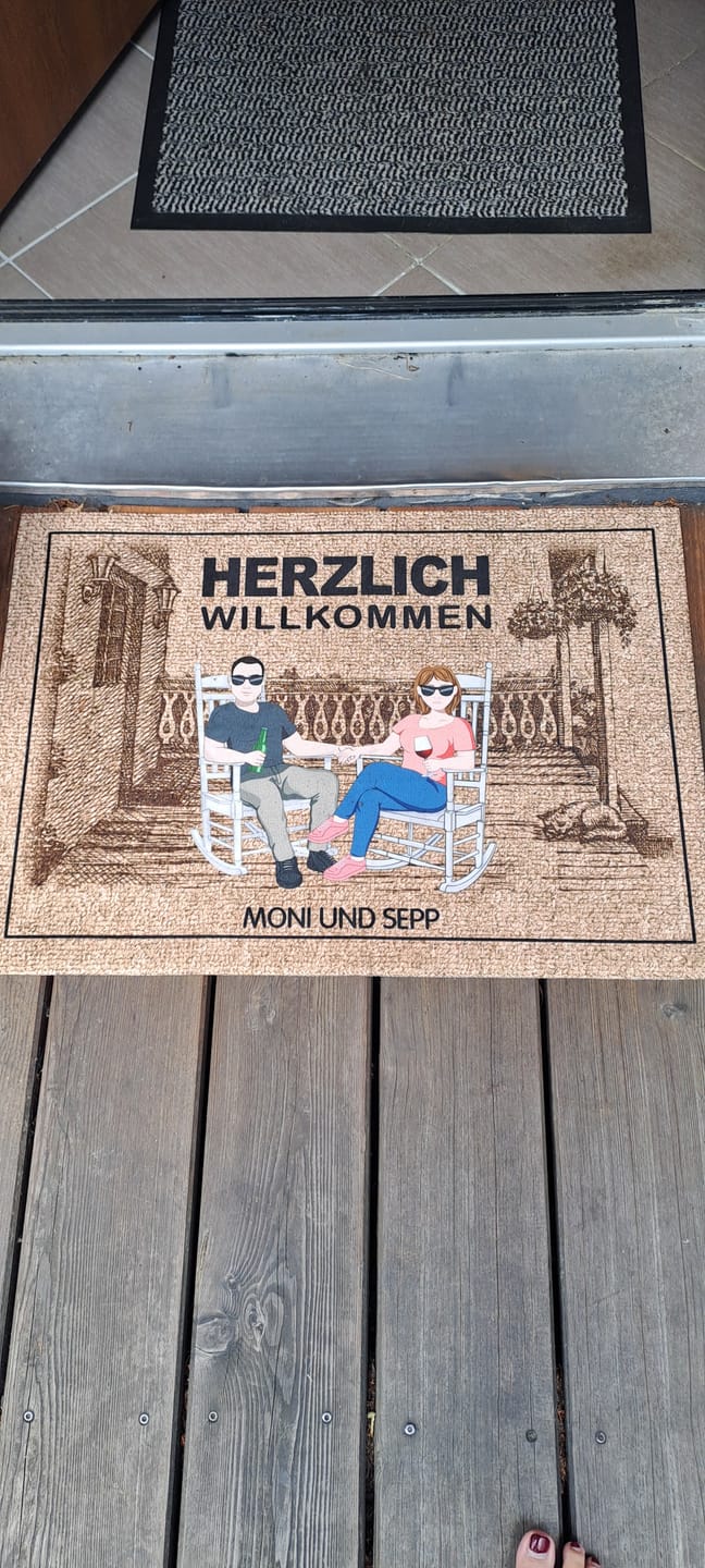 Customer photo review of Herzlich Willkommen - Paar-Fußmatte
